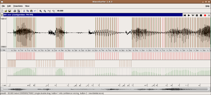 Screenshot of two different pitchmark series